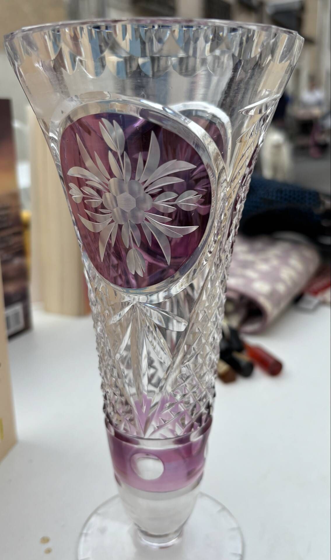 Bohemian crystal vase