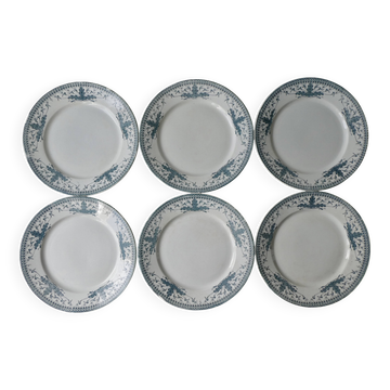 6 grandes assiettes terre de fer, Badonviller France, D 24 cm