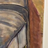 Oil painting on canvas "The Train" Franco Prayer (1924) 80 x 60 cm