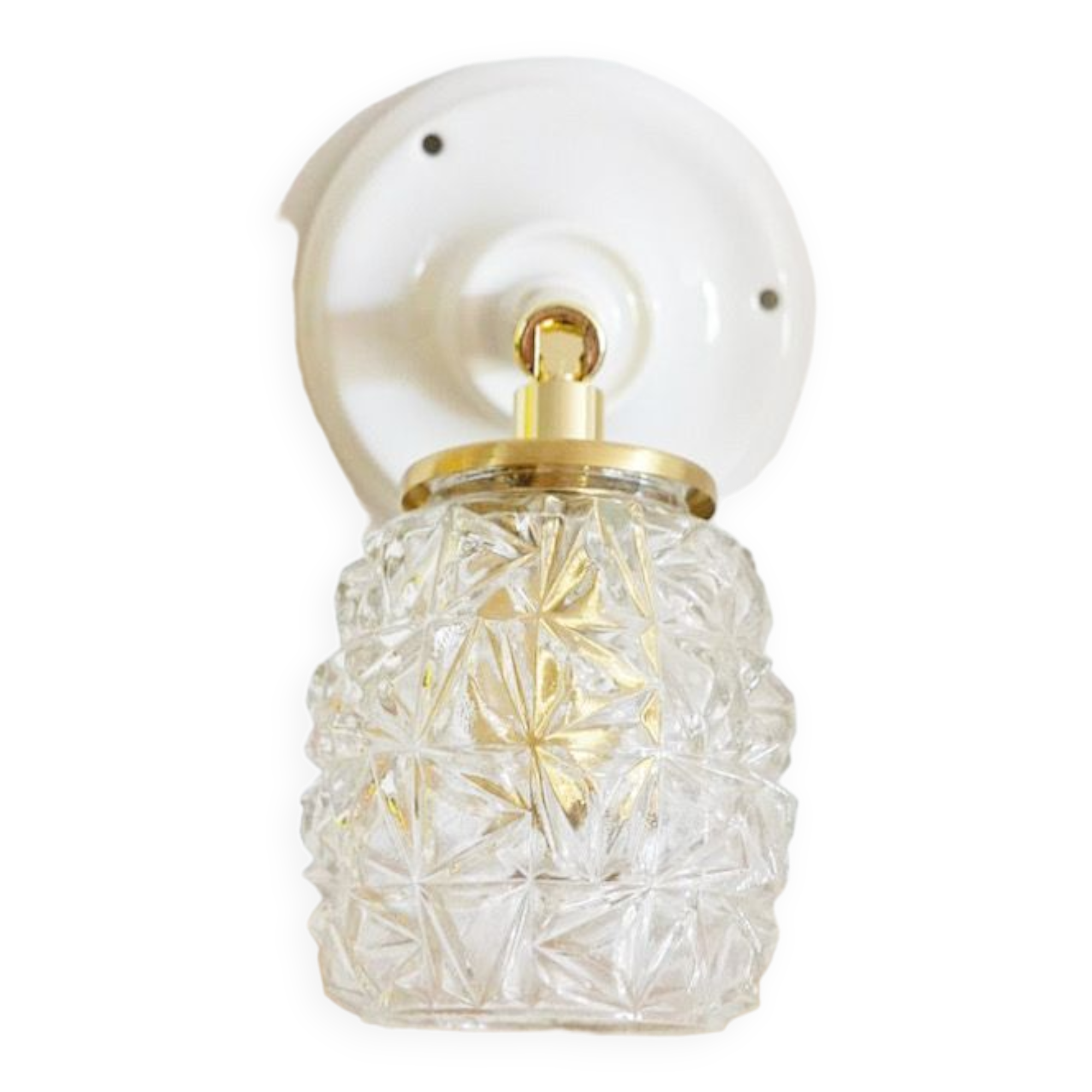 Carved glass wall lamp