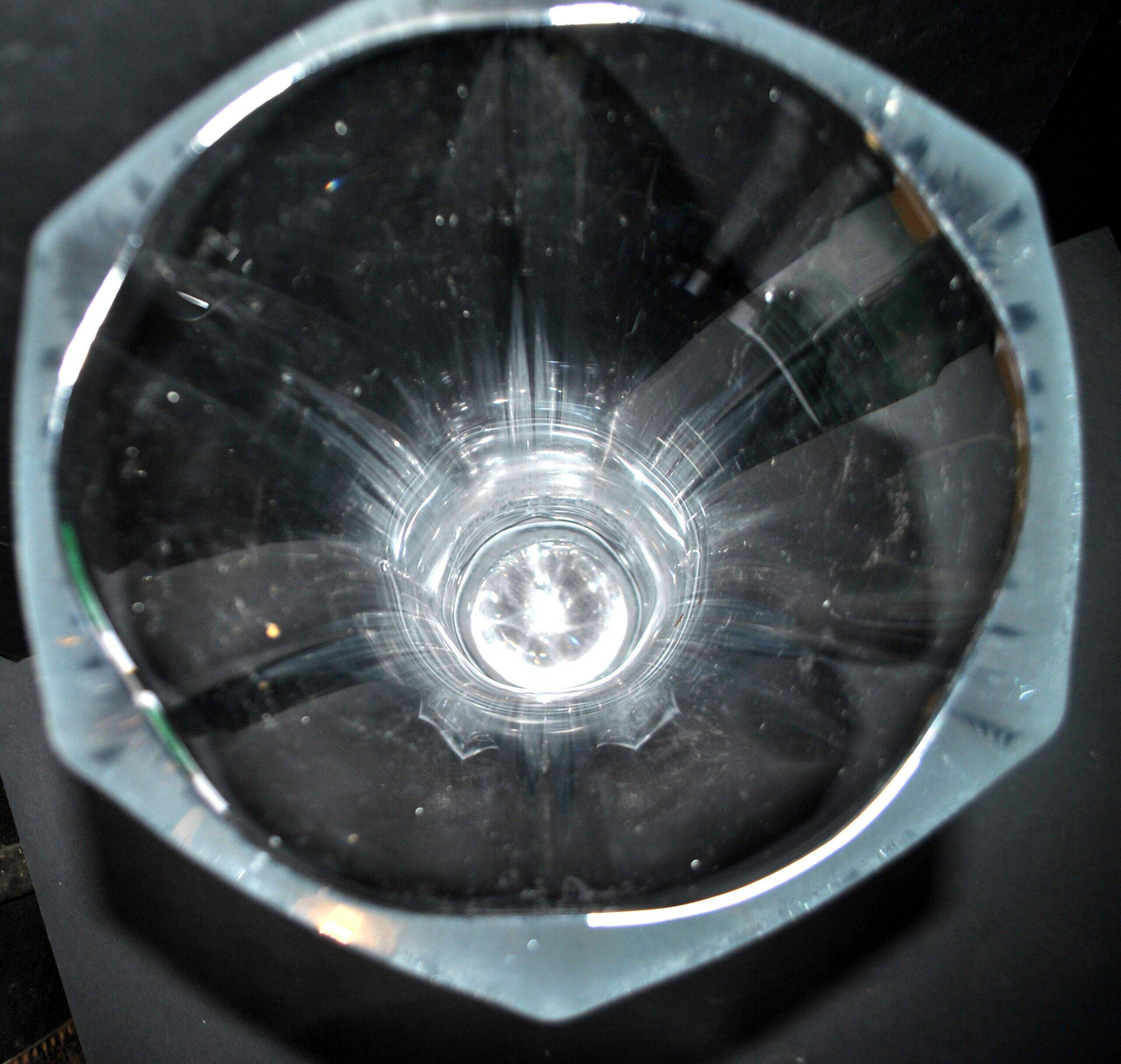 Sèvres large molded crystal vase, modernist design, H48.5