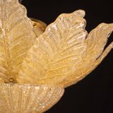 Plafonnier ou plafonnier en verre de Murano doré/orange, Rome, années 1970