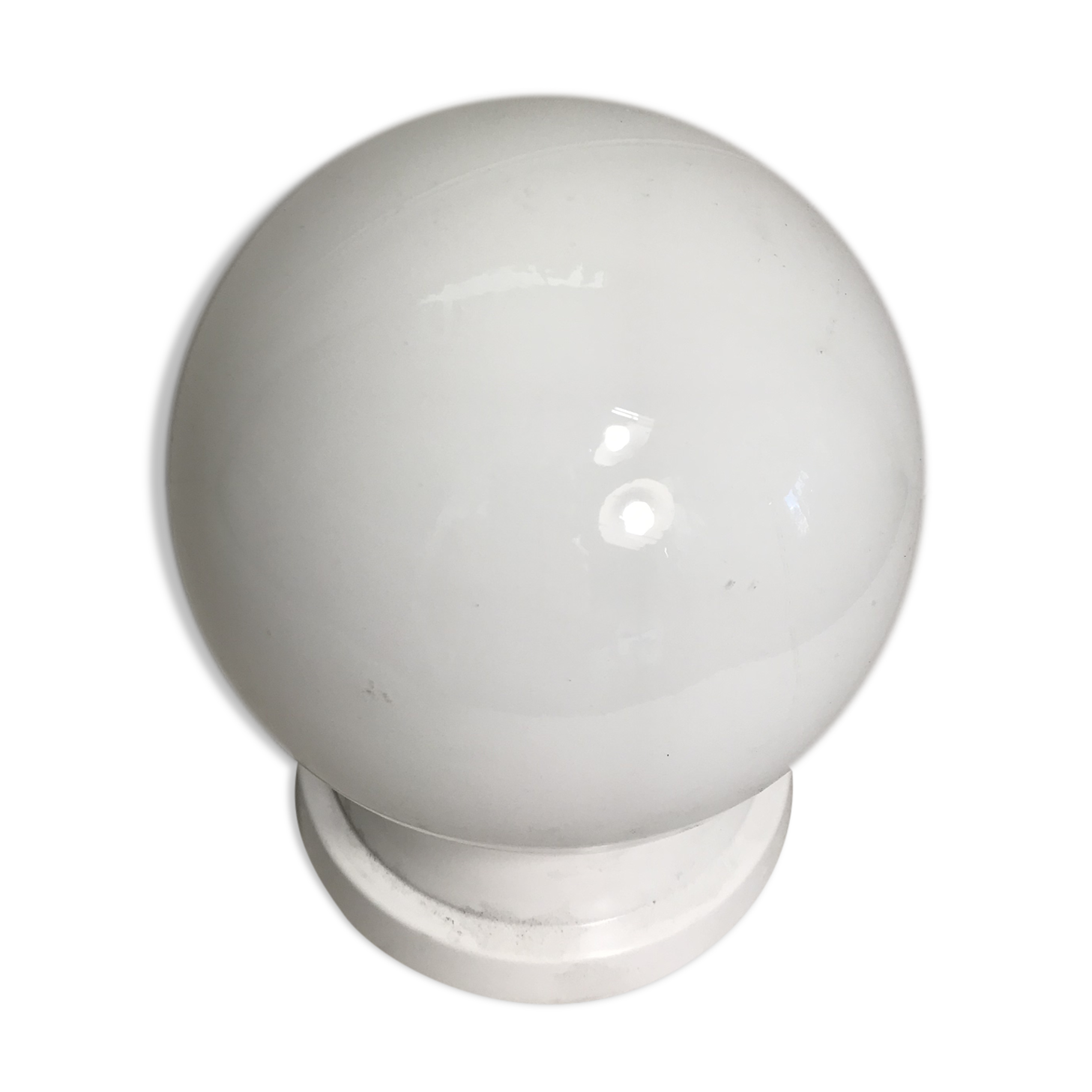 White opaline glass ball