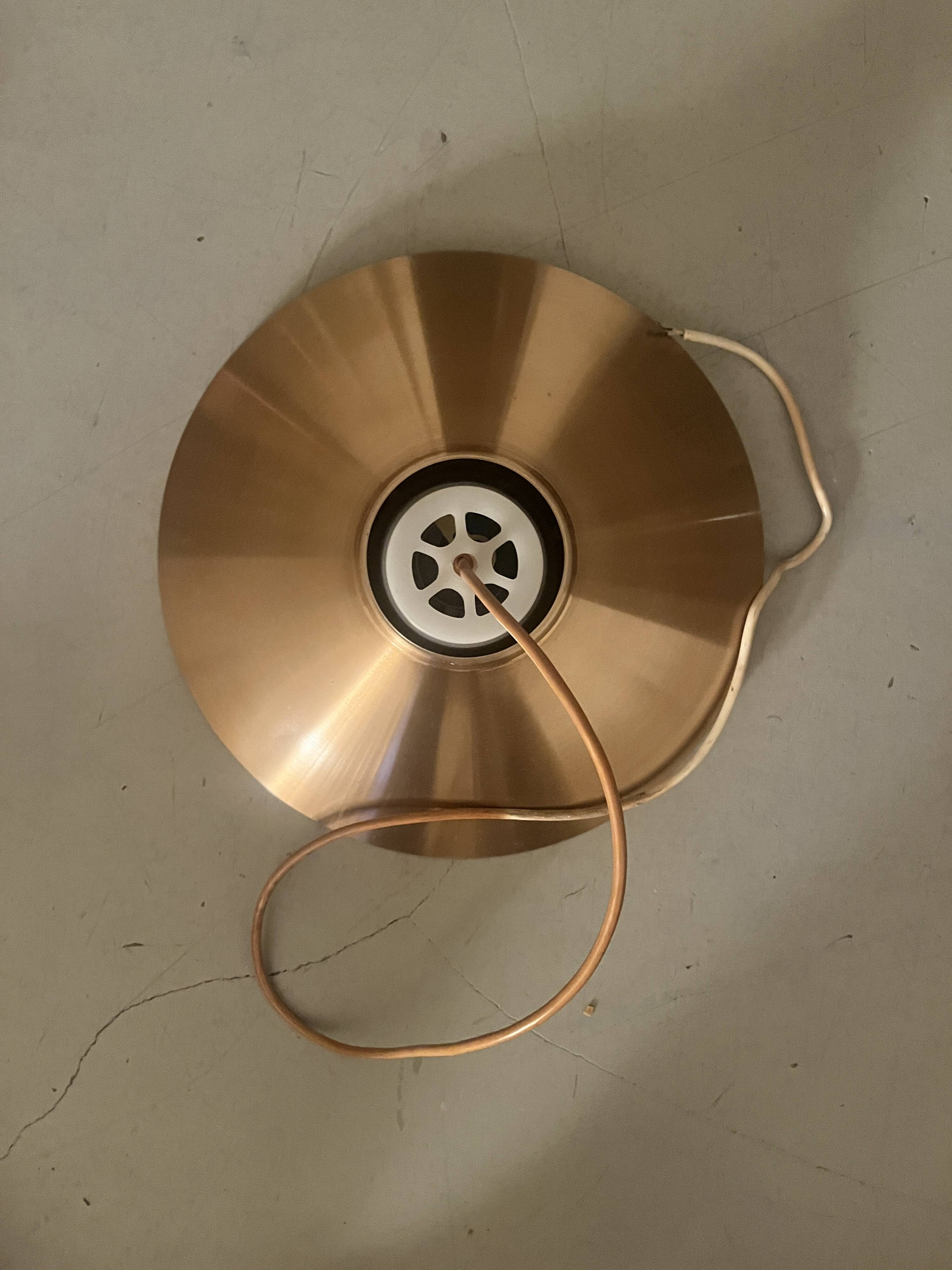 Mid-century Scandinavian pendant light in pink chrome metal, 1970s design