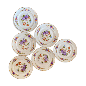 Set of 6 vintage dessert plates Moulin des Loups