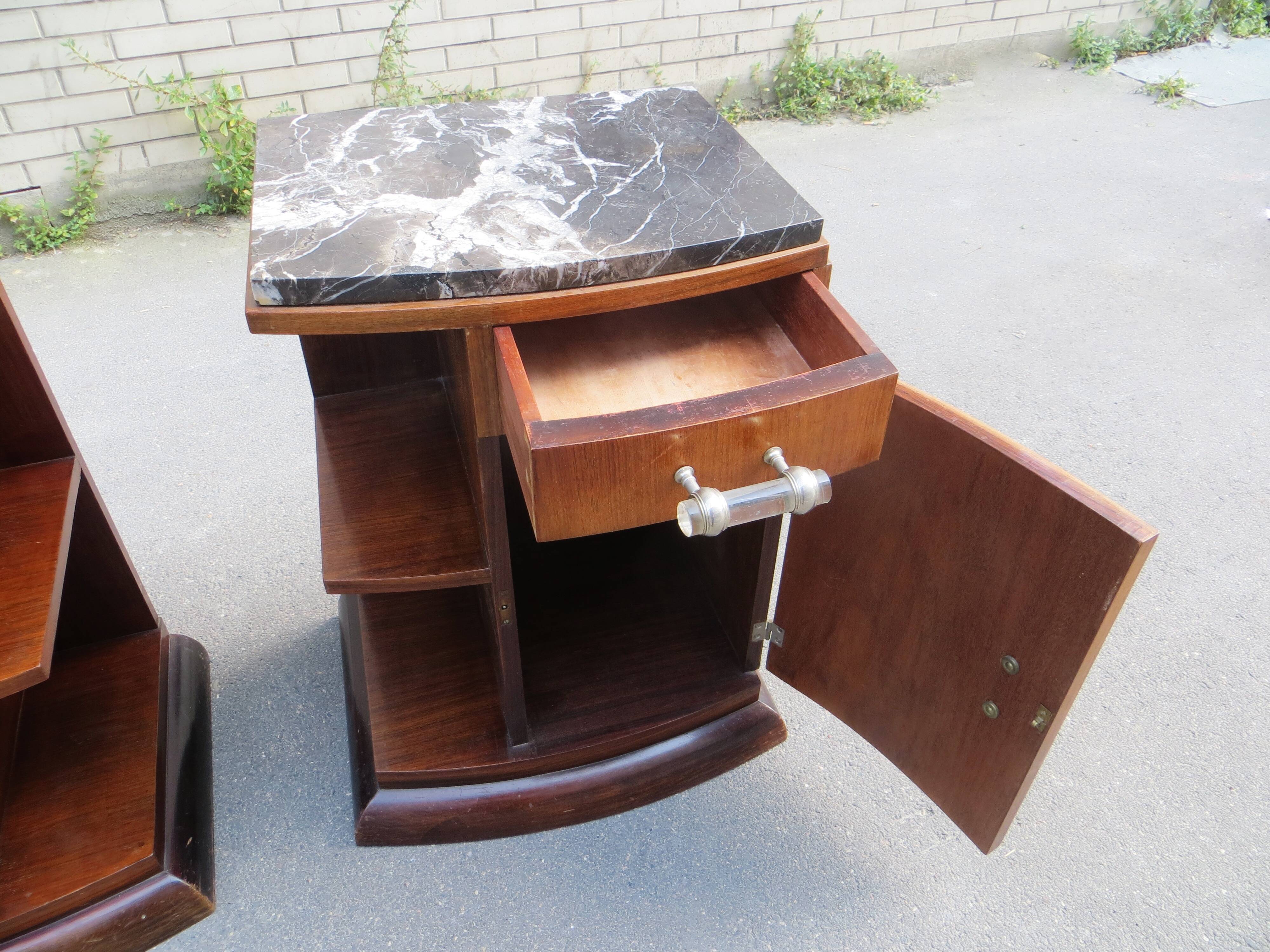 Pair of art deco bedside tables of the 30s