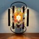 Vintage wall lamp in wrought iron and De Murano glass from the 50s and 60s