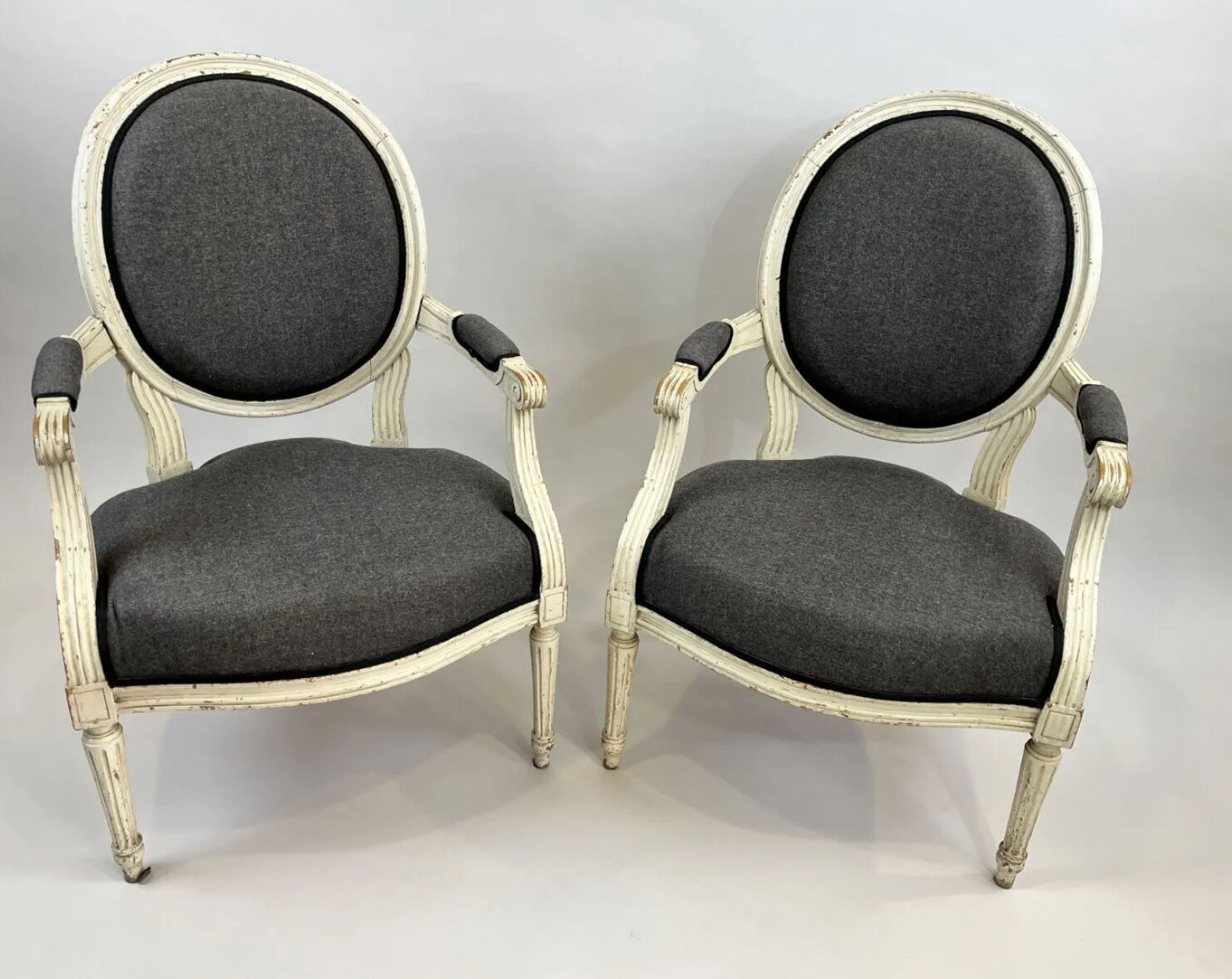 Pair of armchairs medallion louis XVI style-