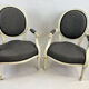 Pair of armchairs medallion louis XVI style-