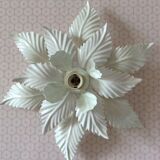 white lacquered metal flower applique
