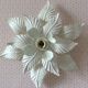 Applique fleur en métal laqué blanc
