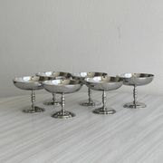 6 coupelles en métal argenté vintage