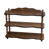 Shelf, 3 shelves, turned wood and vintage varnish