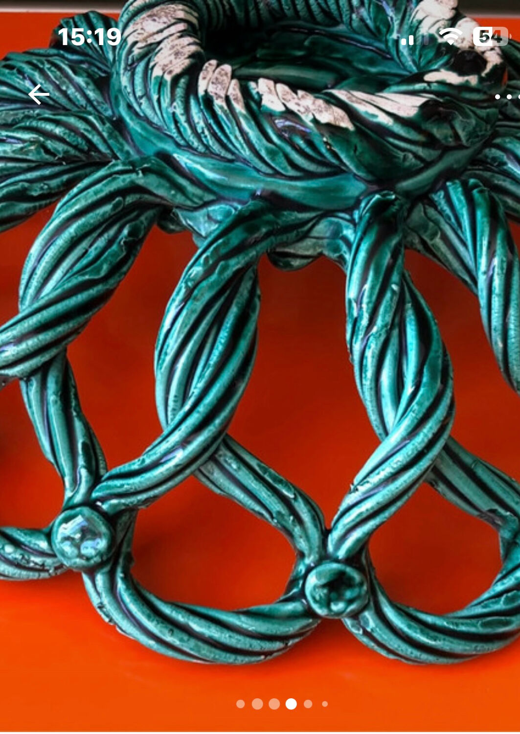 Vintage woven green basket Vallauris