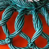 Vintage woven green basket Vallauris