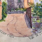Set of 4 watercolors 1920 cannes, l. bruel, le suquet la corniche island st honorat bay alpes maritimes 06