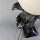 Ceramic lamp palm globe, Italian design 70-80, iridescent blue ceramic, white globe