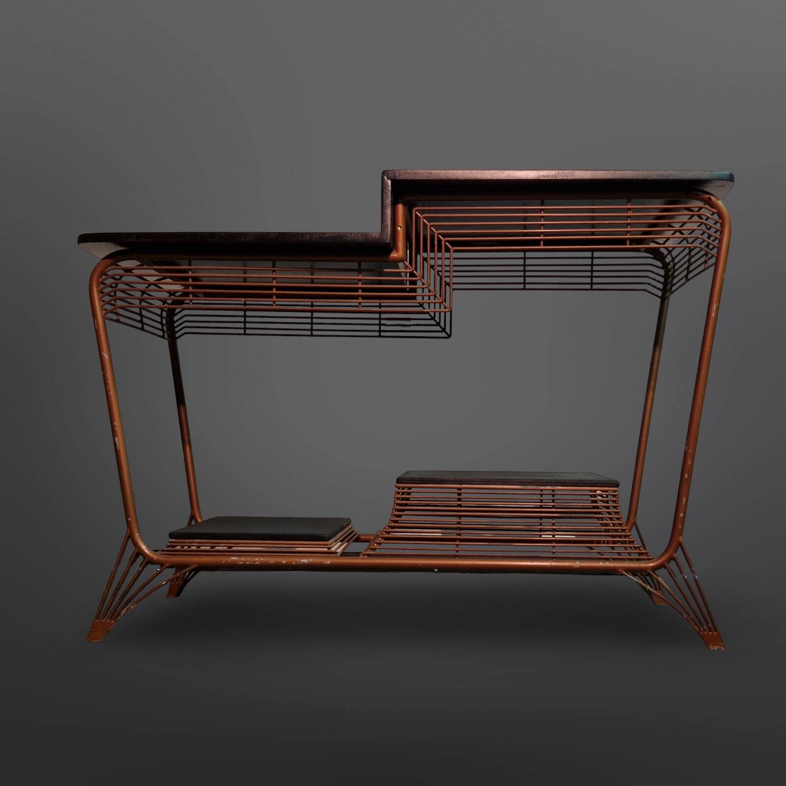 Table d'appoint moderniste milieu siècle à plusieurs niveaux, allemagne années 1950