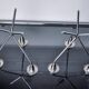 Pair of art deco stainless steel 3-flame candlesticks, Spain, 1970
