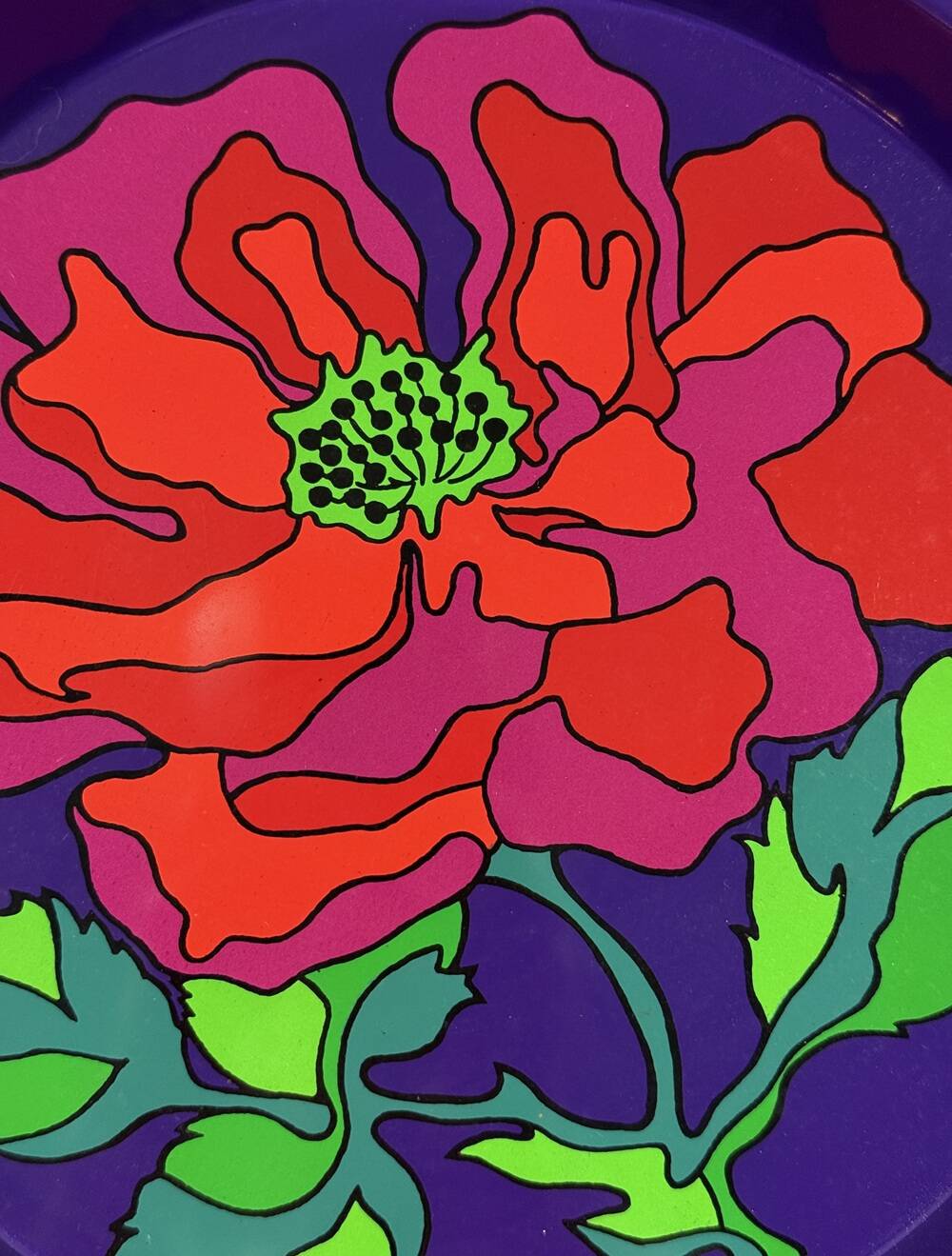 Vintage Flowerpower tin tray 1970’s