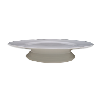 Plat tarte pied douche porcelaine blanche ancienne