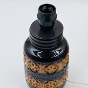 Lampe vintage en céramique relief et abat-jour laine
