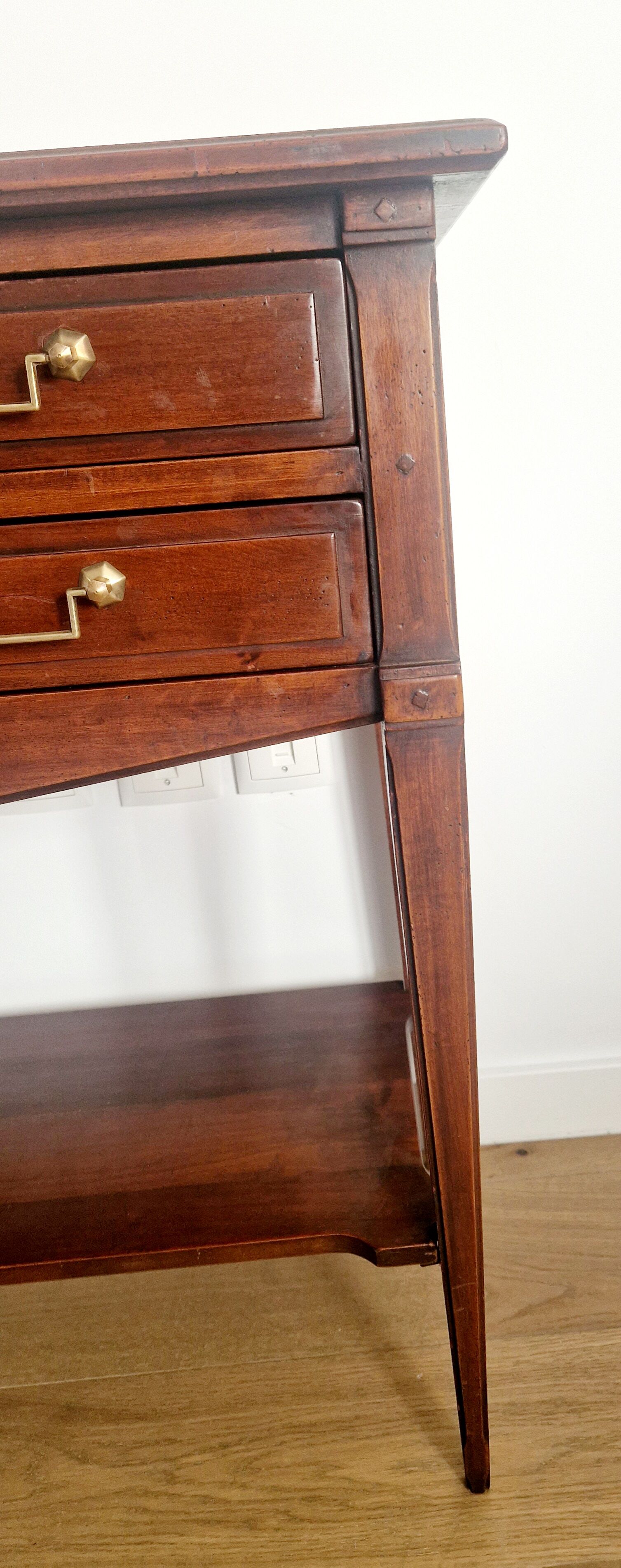 Console trolley style Directoire in mahogany