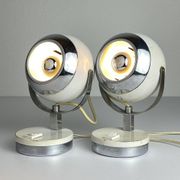 Lampes de bureau blanches du milieu du siècle, années 1960, ensemble de 2