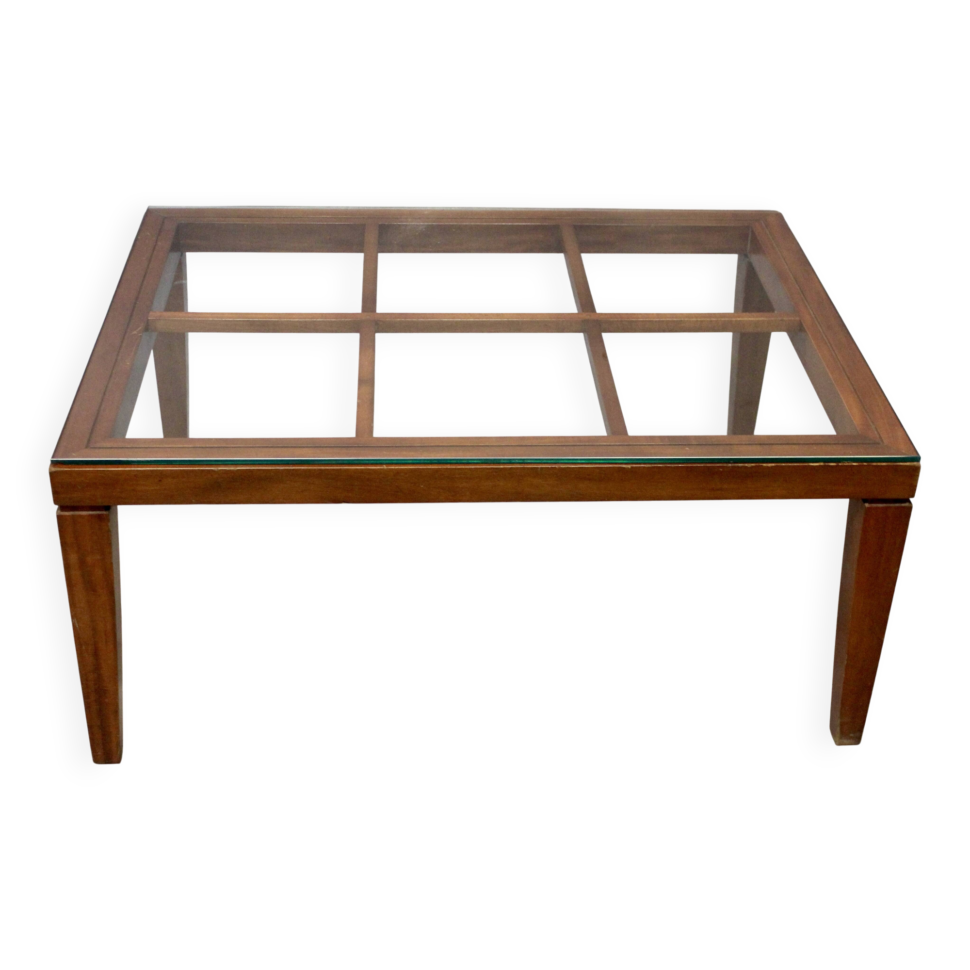 Coffee table with glass top