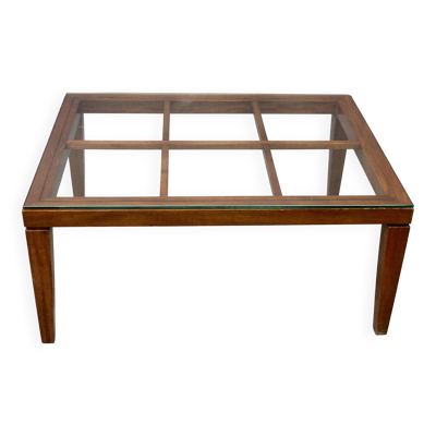Table basse dessus verre