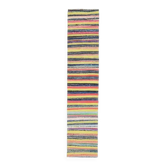 Tapis de couloir vintage turc Oushak fait main en laine et coton jaune, années 1970