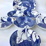 Lot of 6 small hollow plates Tiki