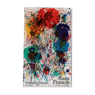 Affiche lithographique originale/expo Sam Francis/ Maeght 1985