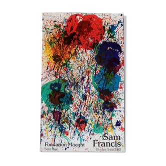 Original lithographic poster/exhibition Sam Francis/ Maeght 1985