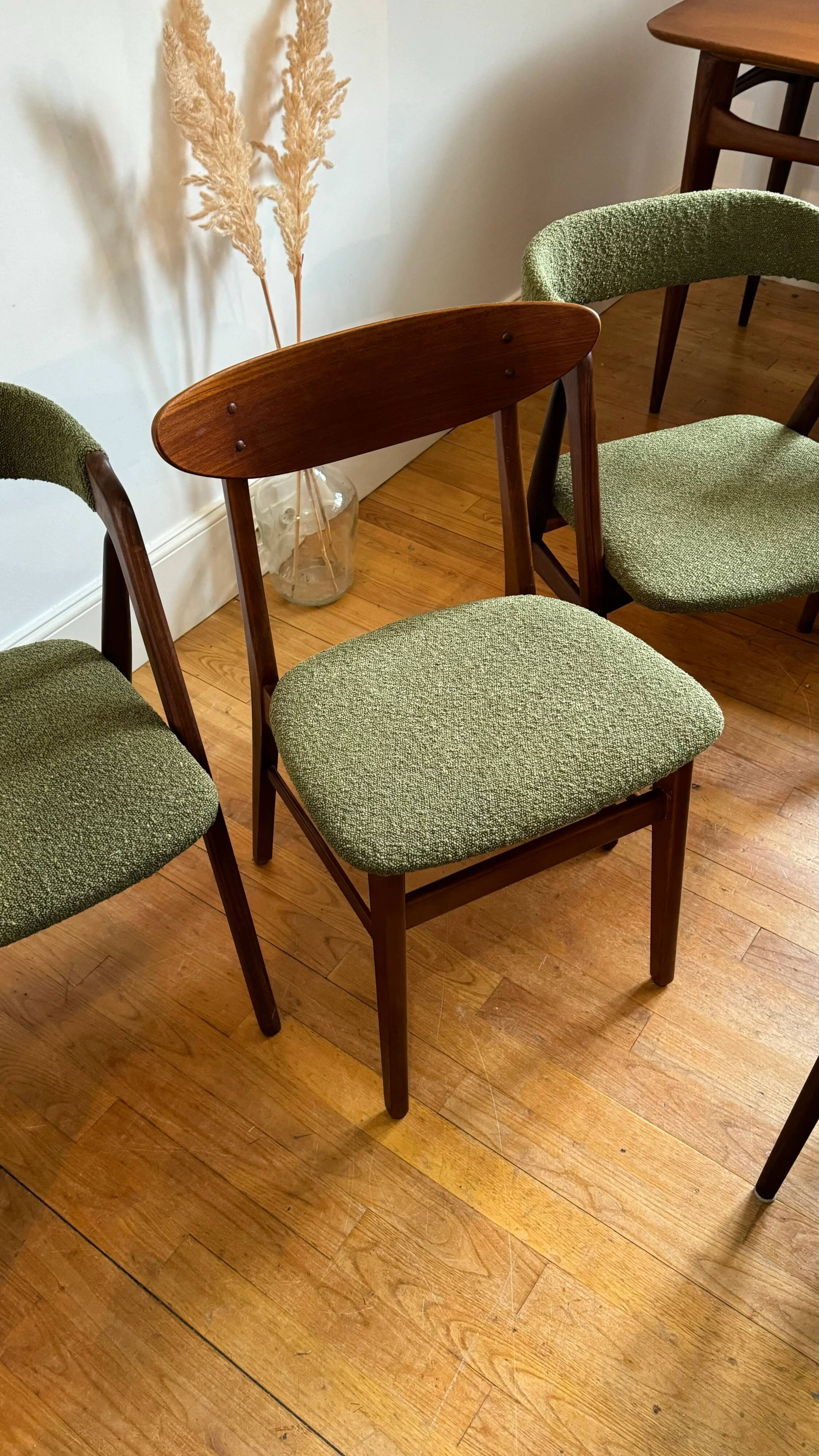 Vintage Farstrup 210 Scandinavian chairs in stained beech and teak