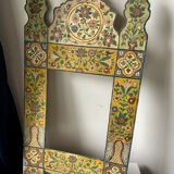 Antique wooden painted frame with flower motifs   88 cm x 47 cm