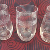 Set of 4 water glasses art deco