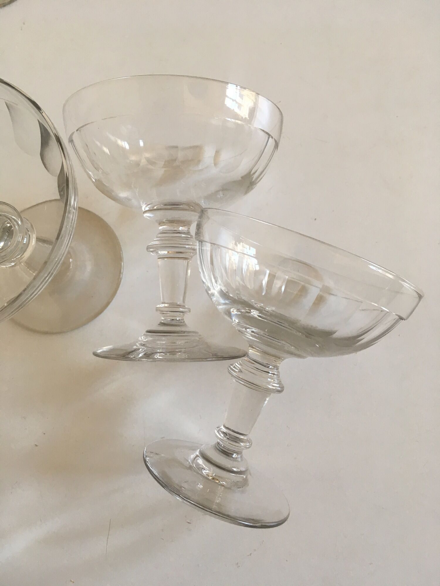Série de 10 coupes à champagne à côtes plates fin 19e