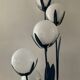 Vintage floor lamp 5 lamps in opaline and blue metal