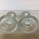 Pair of molded glass candlesticks