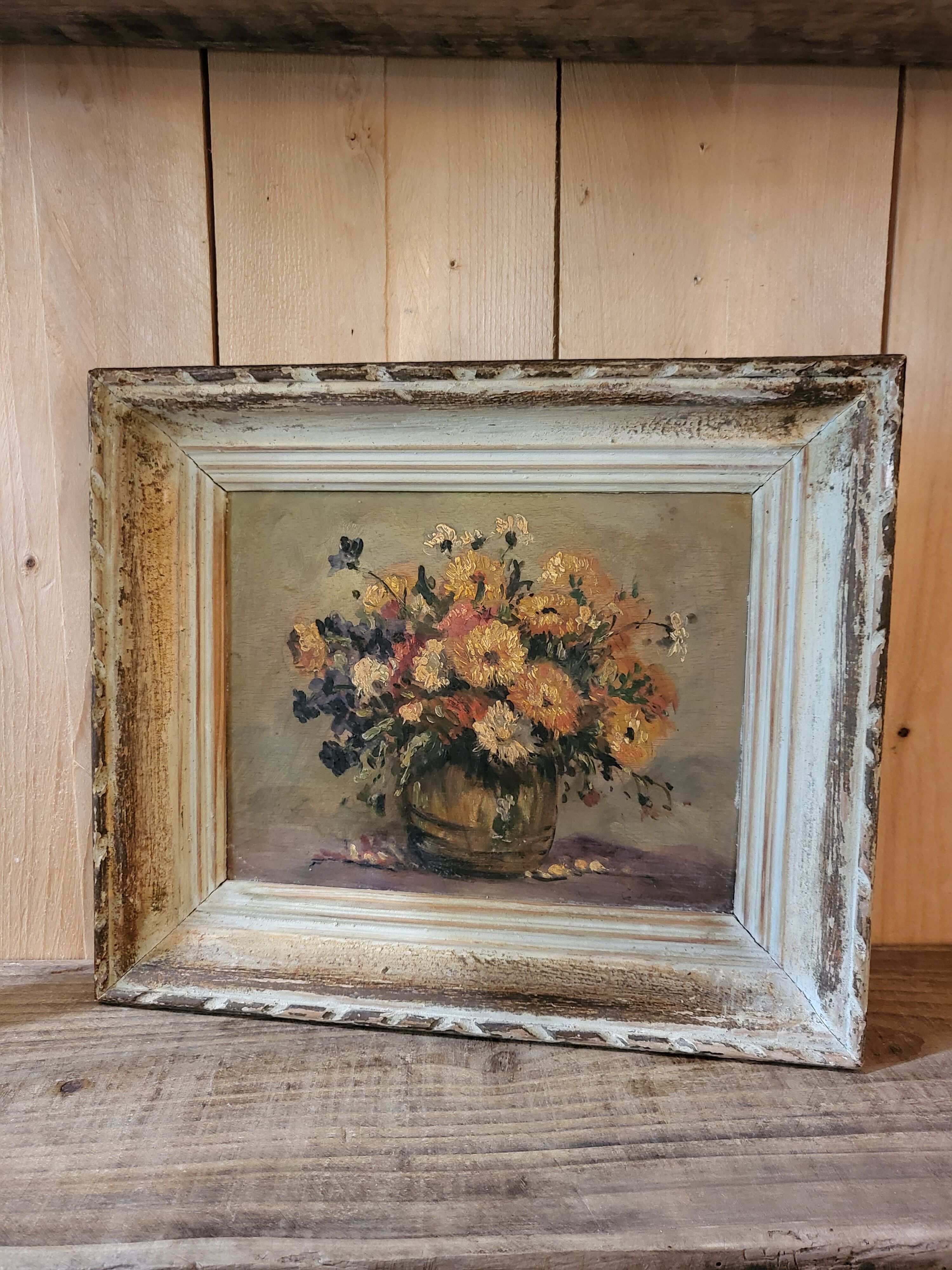 Oil on panel bouquet