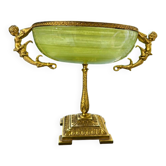 19th-century onyx and bronze fruit bowl tazza