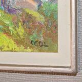 Original Swedish oil on canvas from the mid-century "Landscape" - Vintage and framed