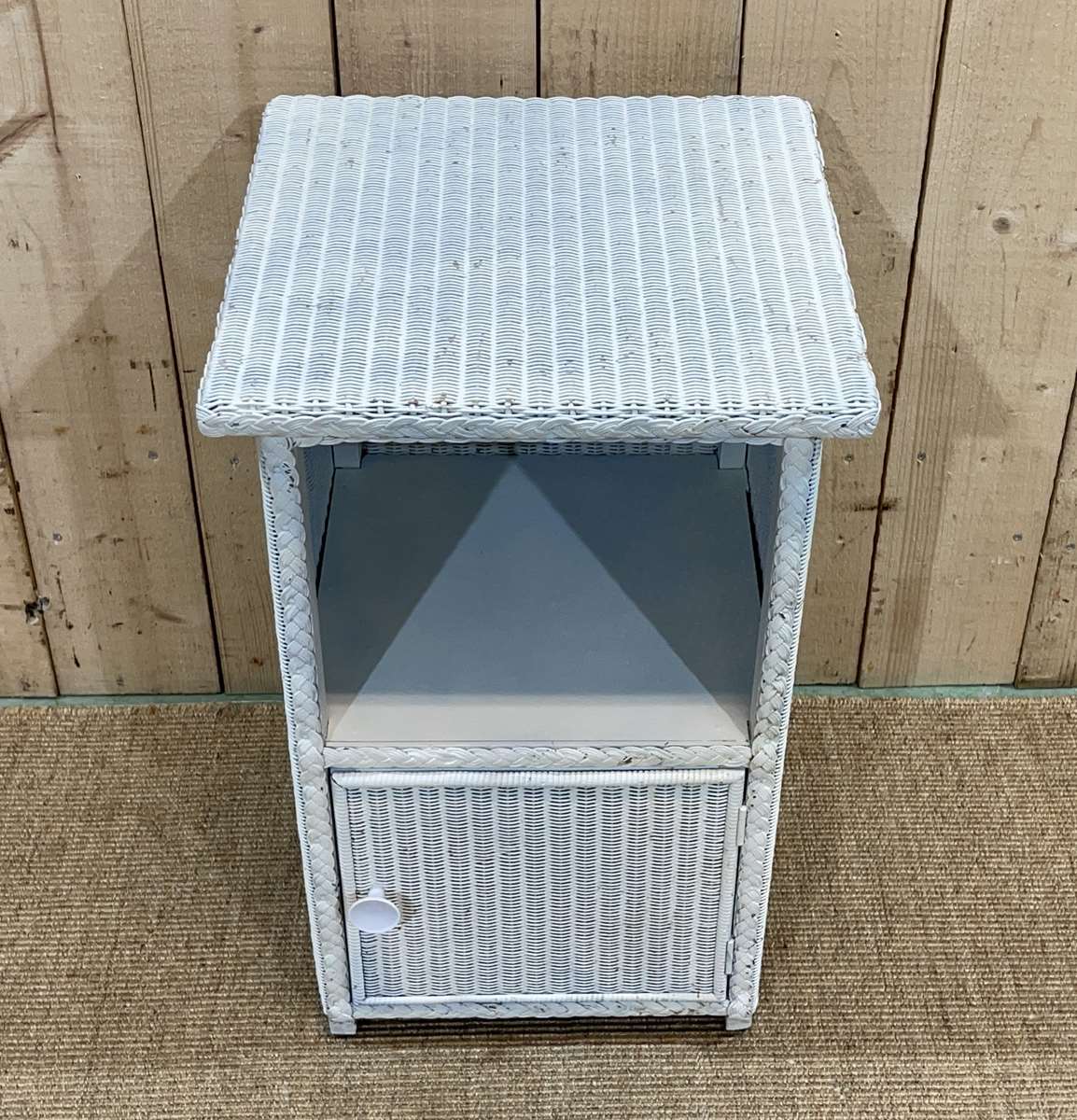 1950s lloyd loom nightstand