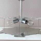 Glass chandelier by Doria Leuchten 1960s mid century lamp, vintage interior.