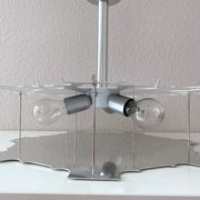 Glass chandelier by Doria Leuchten 1960s mid century lamp, vintage interior.
