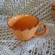 6 tasses à café et soucoupes style barbotine