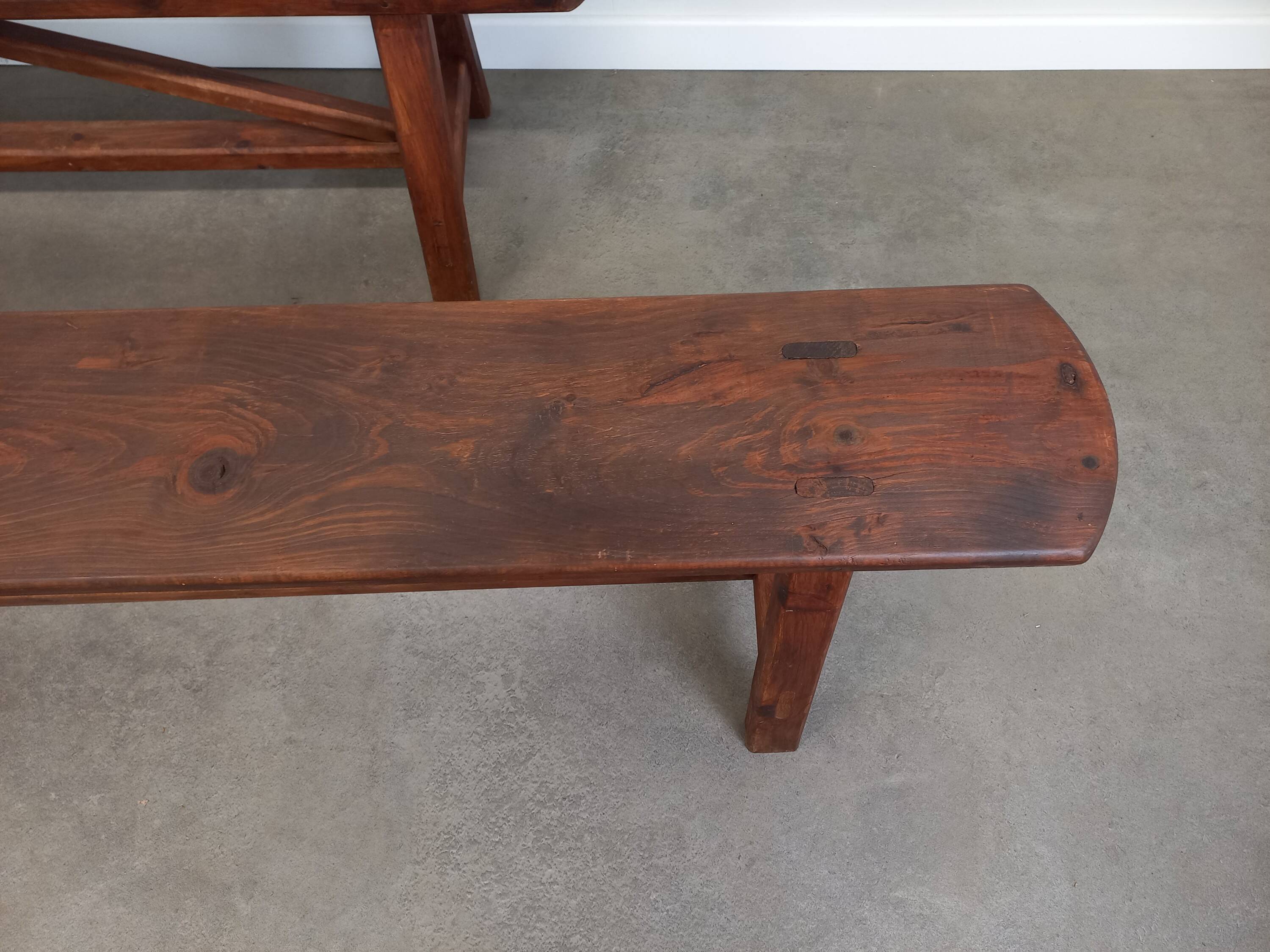 Pair of rustic benches 220 cm