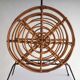 Mid-century round rattan magazine holder