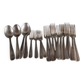 Lot de 19 couverts anciens en métal argenté Ercuis - Style Art Déco /